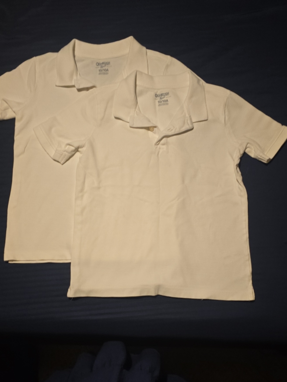 OshKosh B'gosh White Kids Polo Shirts - Set of 2
